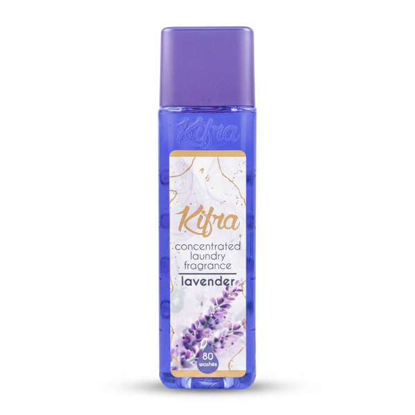 Kifra Lavender 200ml concentrated laundry perfume bottle on a clean white background
