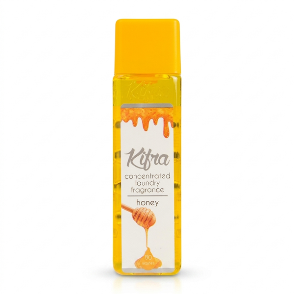 Kifra Honey 200ml concentrated laundry perfume bottle on a clean white background