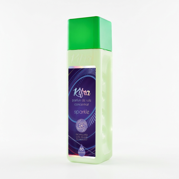 Kifra Sparkle 200ml concentrated laundry perfume bottle on a clean white background