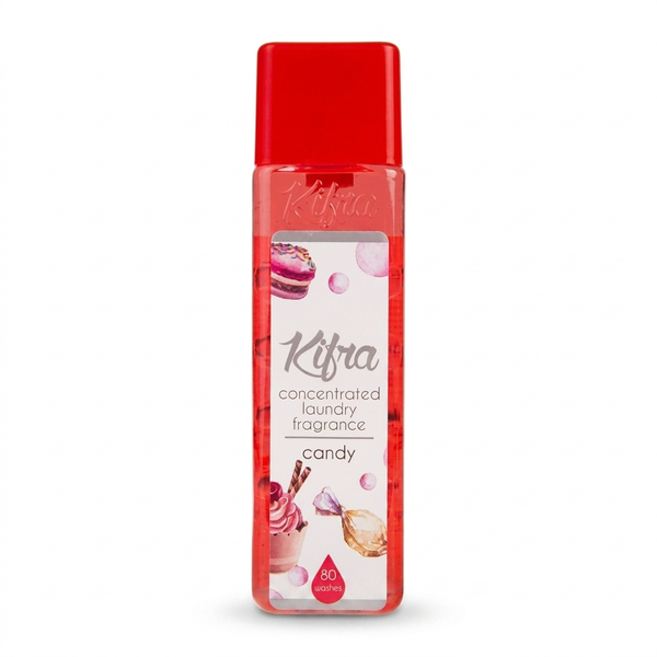 Kifra Candy 200ml concentrated laundry perfume bottle on a clean white background