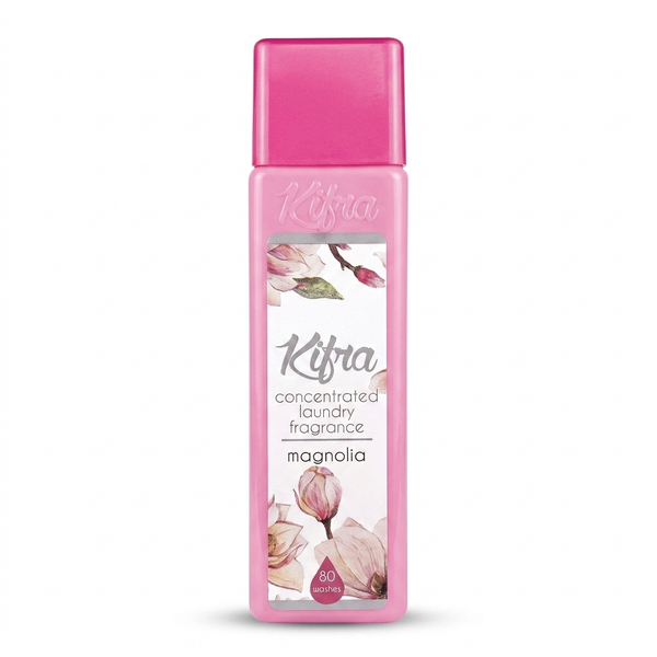Kifra Magnolia 200ml concentrated laundry perfume bottle on a clean white background