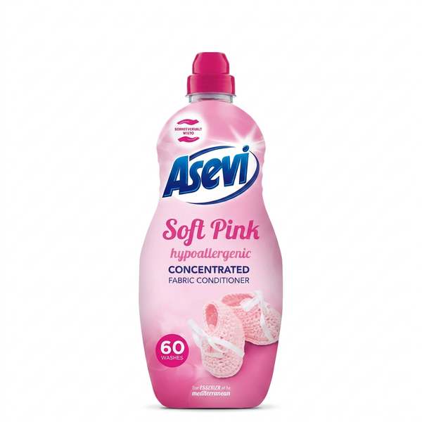 Asevi Pink Talco/Rosa fabric softener bottle on a clean white background