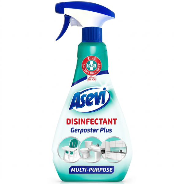 Asevi Gerpostar disinfectant spray 750ml on a clean white background