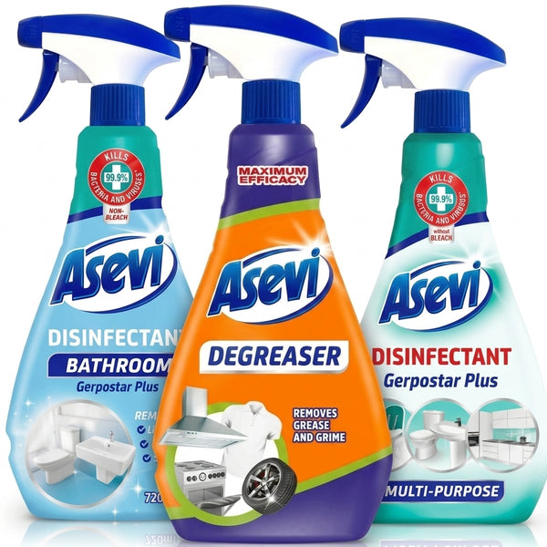 Asevi Bathroom & Kitchen Spray Trio — hero on white