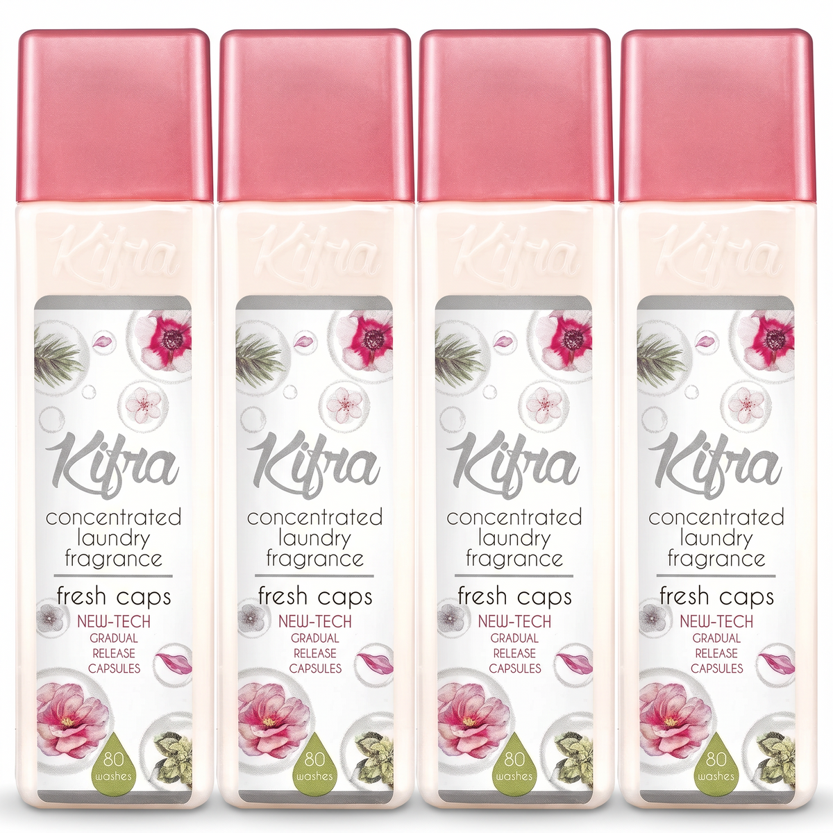 Kifra Fresh Caps 4 Pack — 4 × 200ml, 320 washes