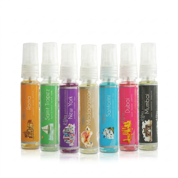 Kifra Mini Air Freshener Collection — seven 25ml mini spray bottles